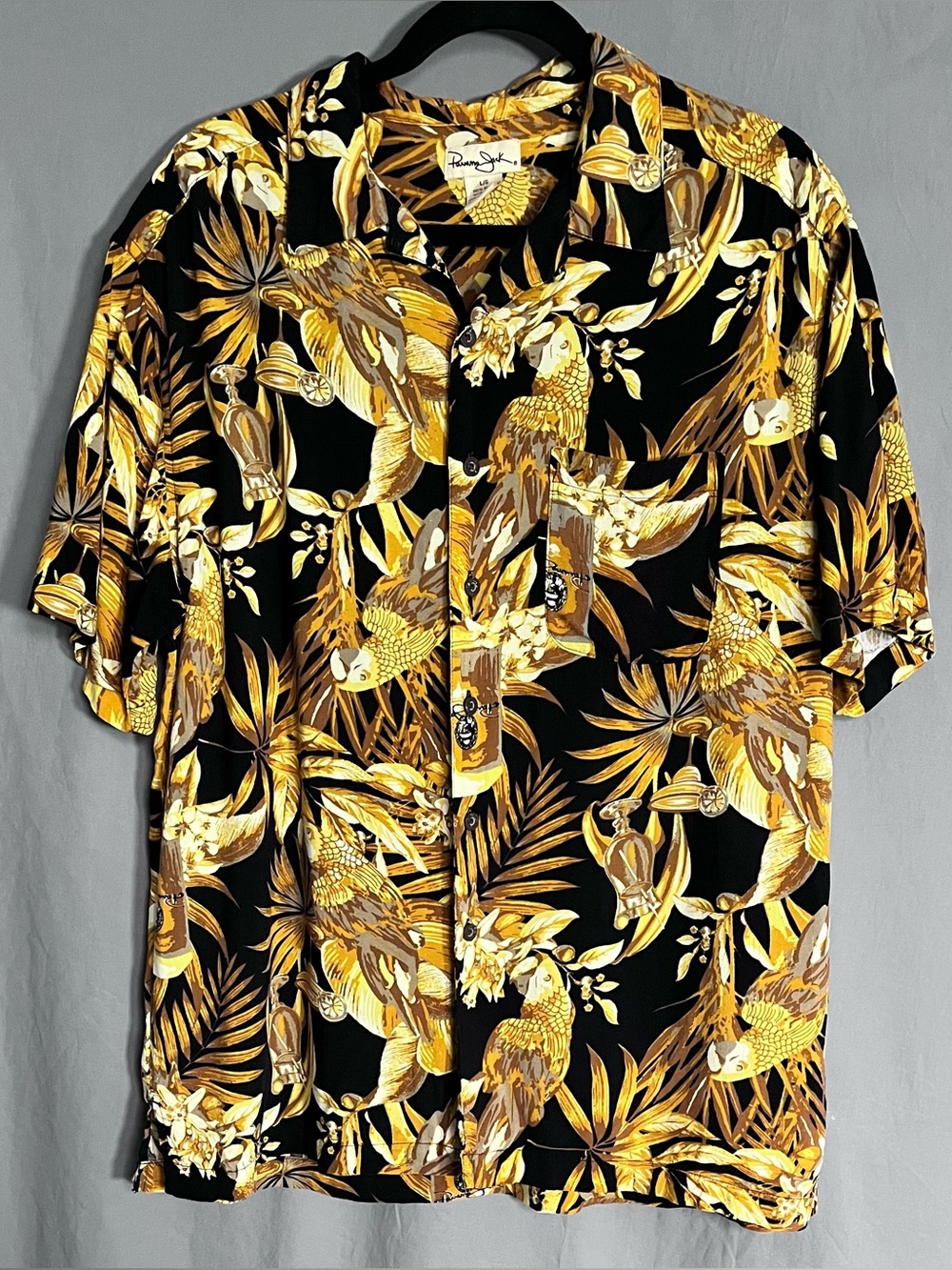 Panama Jack Tropical Parrot Rayon Camp Shirt Boxy L/XL